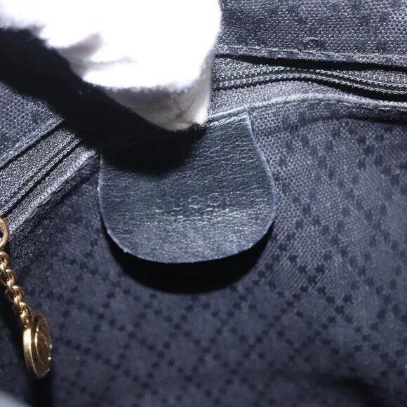 GUCCI Bamboo Backpack Leather Black Gold 003 2058 0030 Auth 151518 main image 4